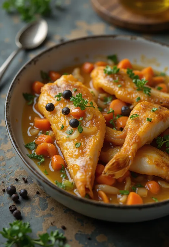 Escabeche fish with vegetables