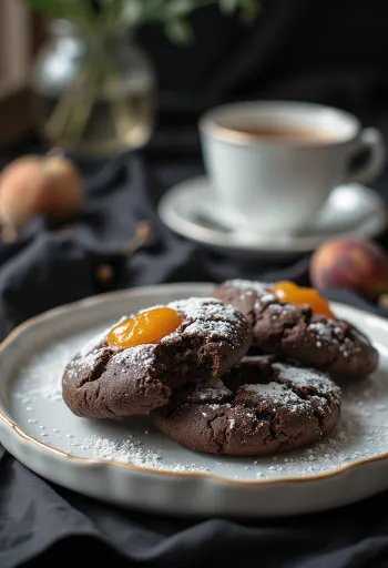 Chocolate Linzer cookies served