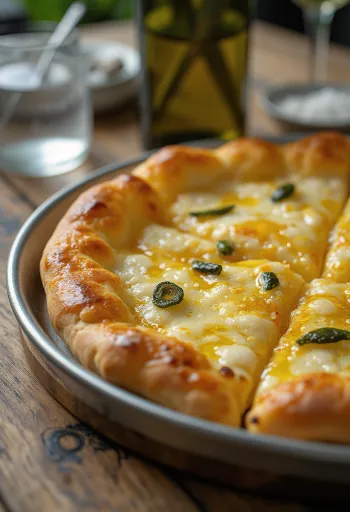 Pizza with olive oil and rosemary