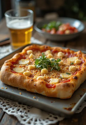 Thick Sicilian square pizza slices