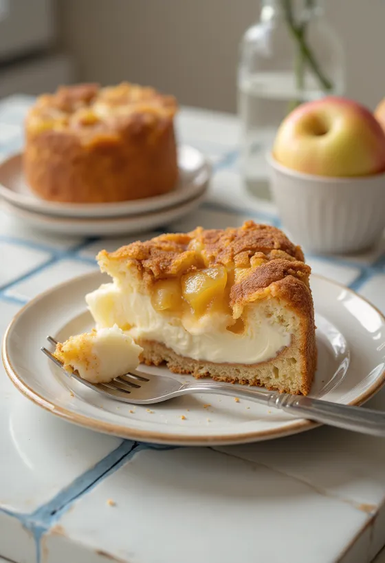 Apple cinnamon curd cake slice