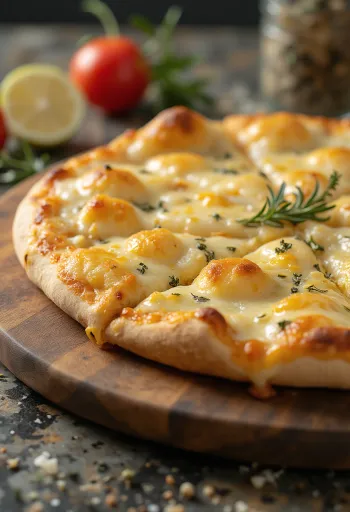 White pizza with parmesan and mozzarella
