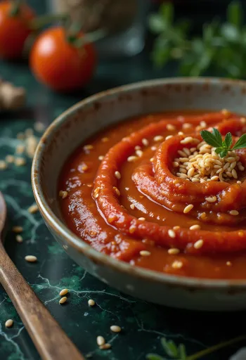 Sesame Ginger Tomato Sauce plated