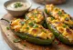Serving of vegetarian grilled jalapeno poppers