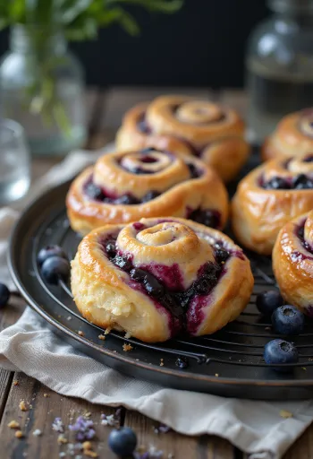 Blueberry Cinnamon Rolls, freshly baked