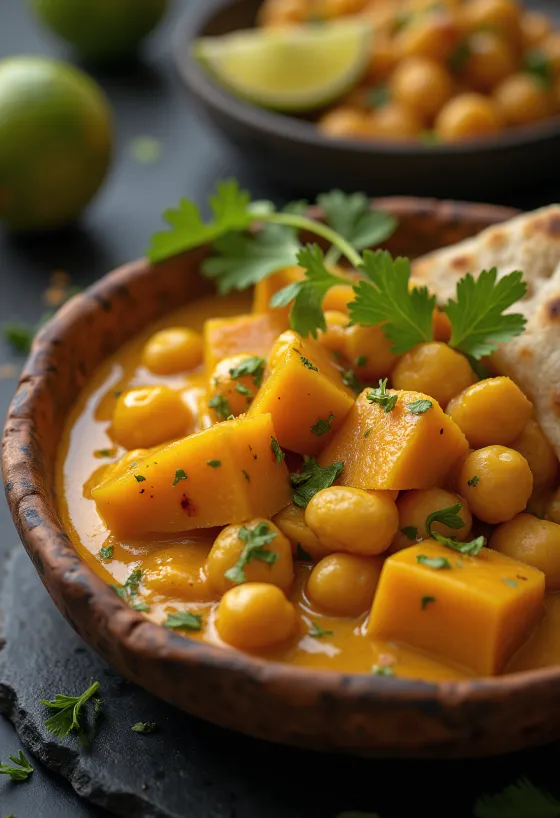 Butternut squash curry with chickpeas