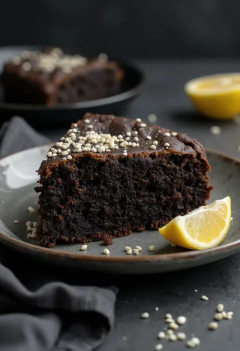 Keto poppy seed cake served