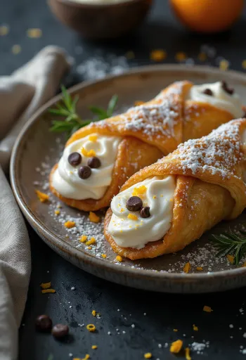 Ricotta cannoli served on a plate