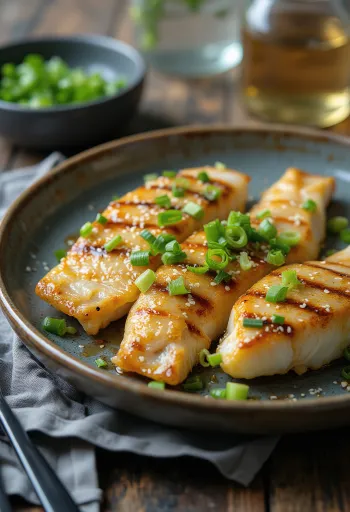 Grilled Sea Bass Shioyaki style served with fresh cilantro and lime