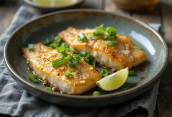 Grilled Sea Bass Shioyaki style served with fresh cilantro and lime