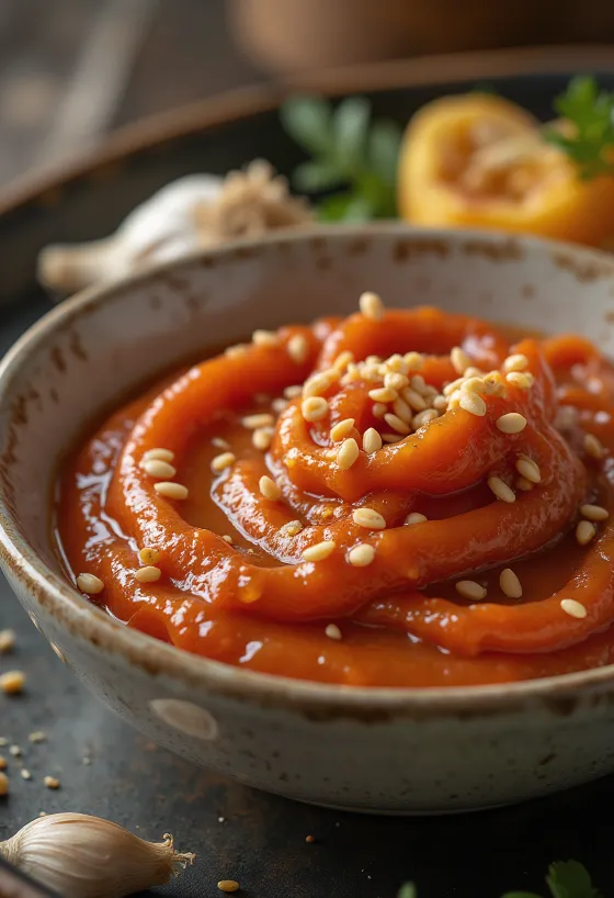 Sesame Garlic Tomato Glaze plated
