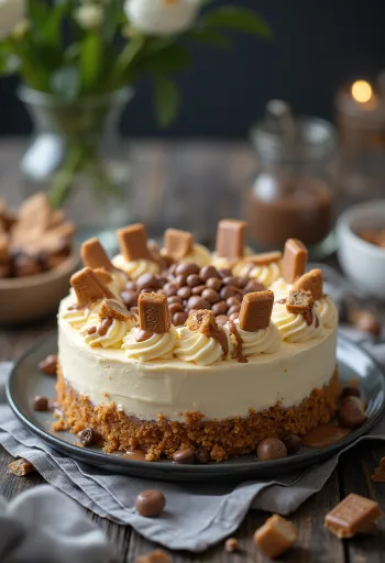 Hazelnut wafer cake served