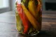 Pickled bell peppers in a jar