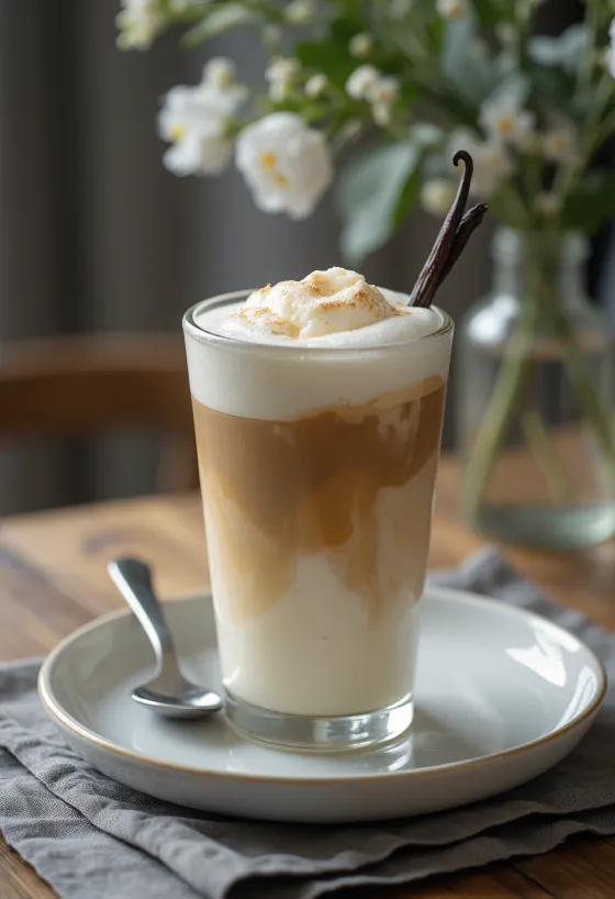Vanilla latte served fresh