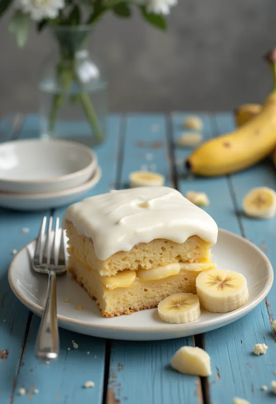 Banana curd cake