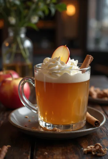 Hot spiced cider with apple brandy