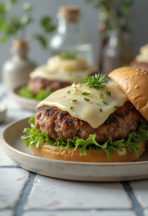 Served Veal Burger