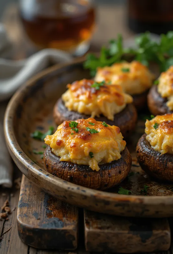 Stuffed mushrooms with parsley and cheese