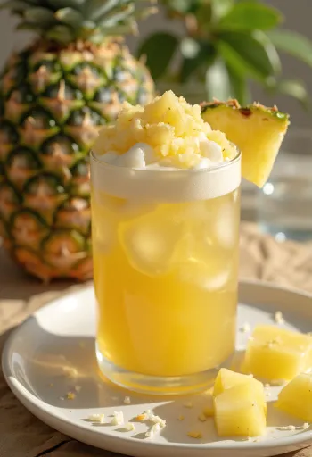 Pineapple coconut cider in a glass
