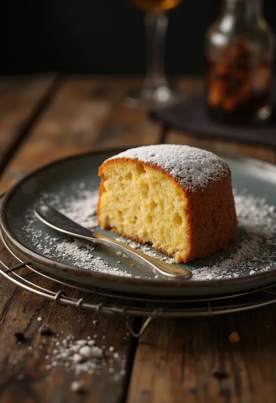 Brown butter cake slice