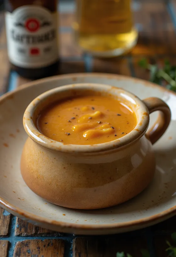 Pub-Style Smoked Beer Gravy served in a gravy boat