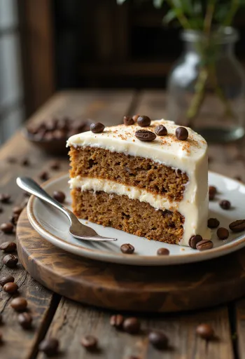 Coffee mascarpone cake served