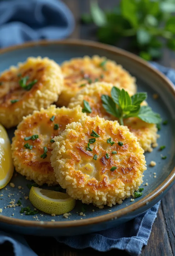 Breaded zucchini fried golden brown in crispy coating