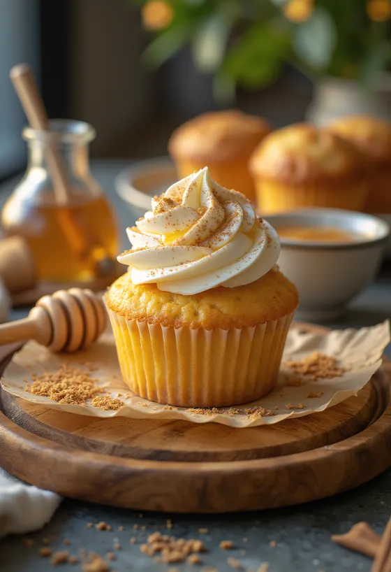 Honey Cupcake with Mascarpone
