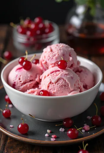 Red Currant Ice Cream served