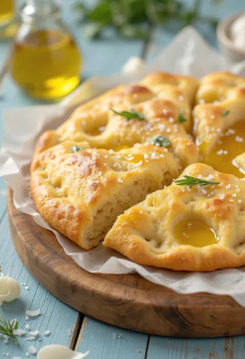 Yeast-free focaccia served