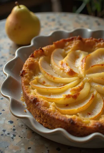 Rustic Pear Cake served on a plate