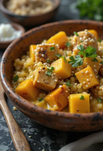 Coconut curry with tofu and quinoa