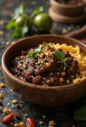Mole poblano served with chicken and rice