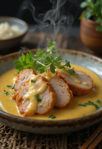Pork chops in mustard cream sauce