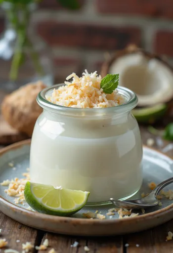 Vegan coconut milk panna cotta in a glass