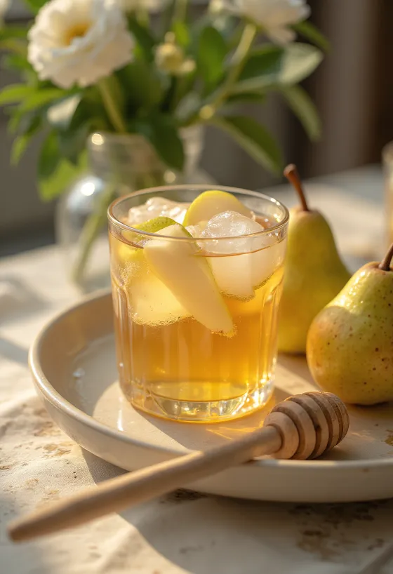 Irish pear cider served fresh