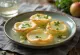 Pani Puri served with apple water and fresh cilantro