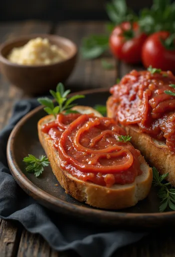 Sobrassada sausage sliced to show texture