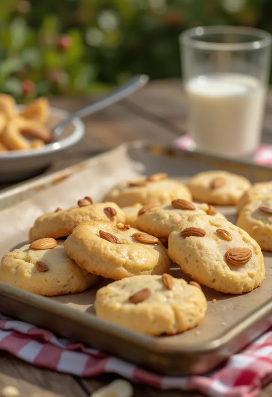 Almond Shortbread Cookies served on a plate