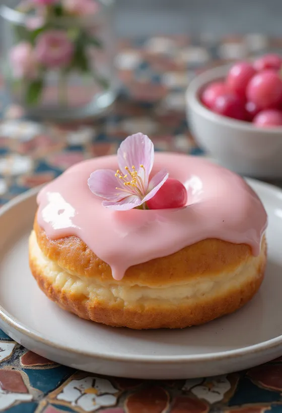 Freshly served Sakura Doughnuts