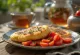 Crumpets specked with tomato pieces