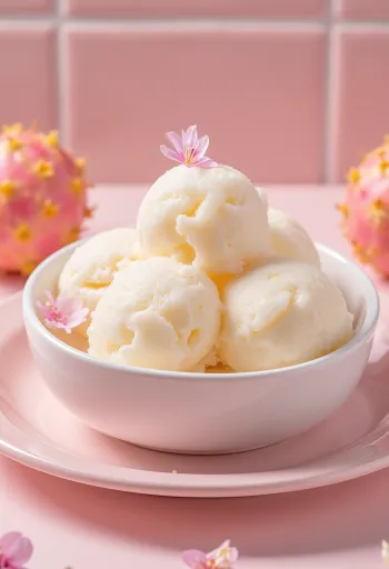 Bowl of creamy rambutan ice cream