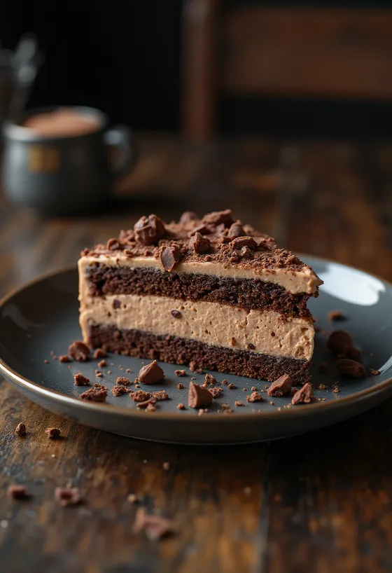 Chocolate mascarpone cake with rich filling