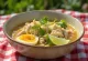 Laksa Banjar served with egg and rich broth