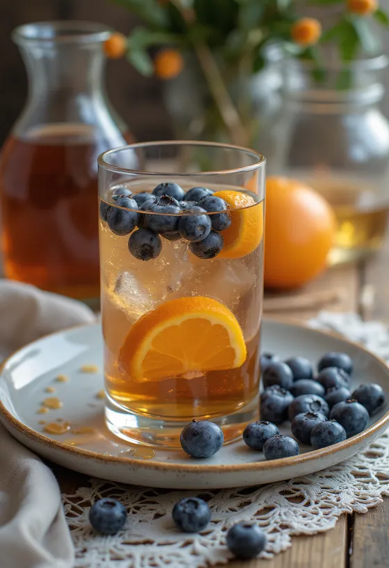 Blueberry cider with orange and berries