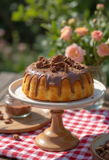 Hazelnut Cream Cake served on a plate