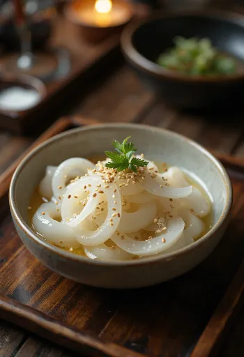 Sunomono Daikon salad with sesame seeds and fresh cilantro