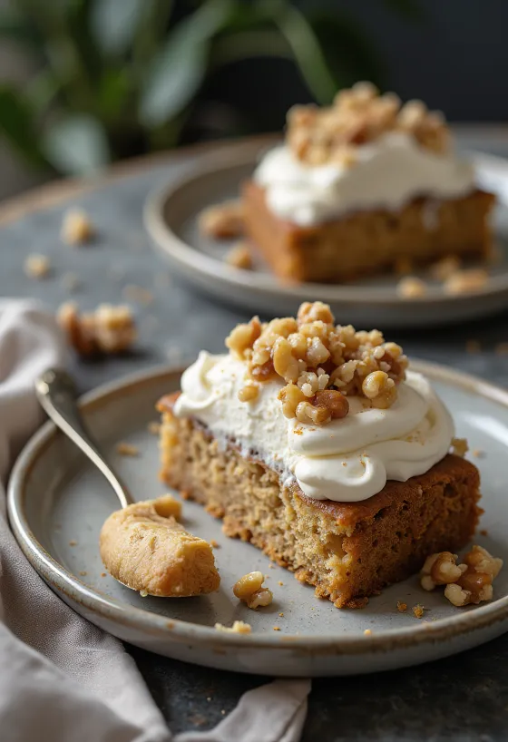 Walnut Cream Torte served on a plate