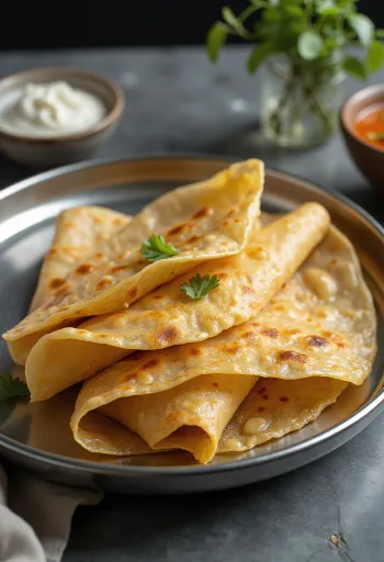 Extra thin and crispy paper dosa served with fresh grated coconut