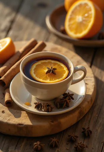 Cinnamon clove hot tea in a cup